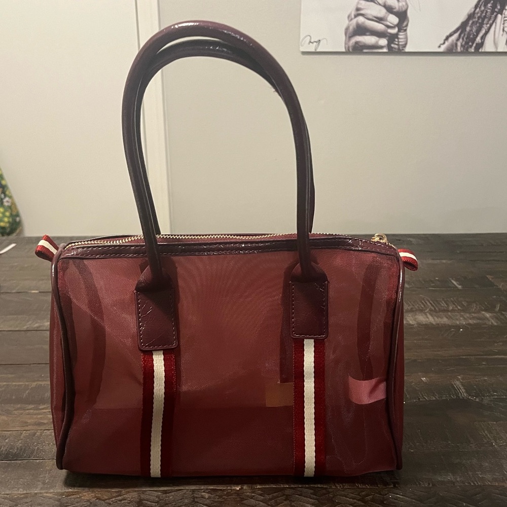 Anthropologie Daily Practice Mesh Stripe Tote Bag RED (Q5-20) NWT